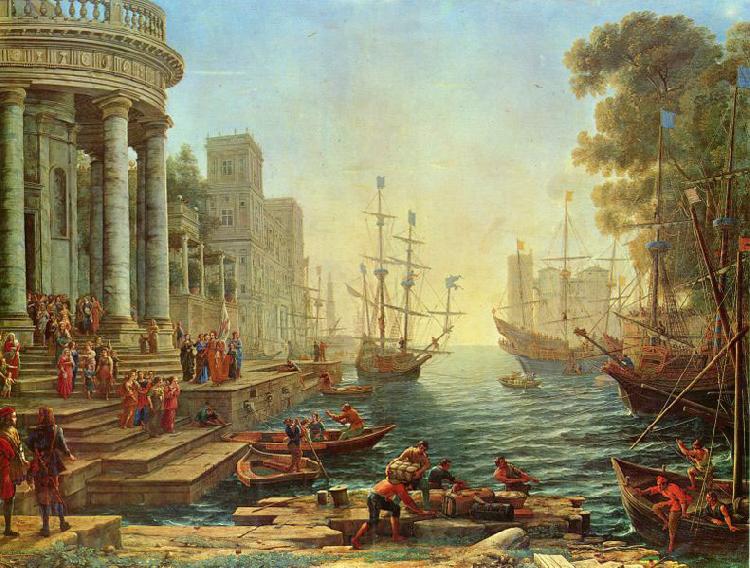 Claude Lorrain Seaport with the Embarkation of Saint Ursula Norge oil painting art